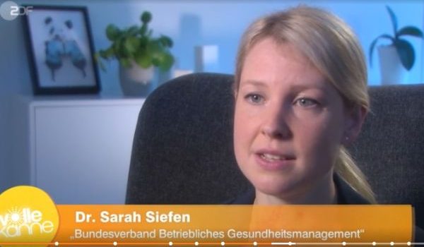 Dr. Sarah Siefen zu Gast bei Volle Kanne - ZDF zum Thema Schichtarbeit